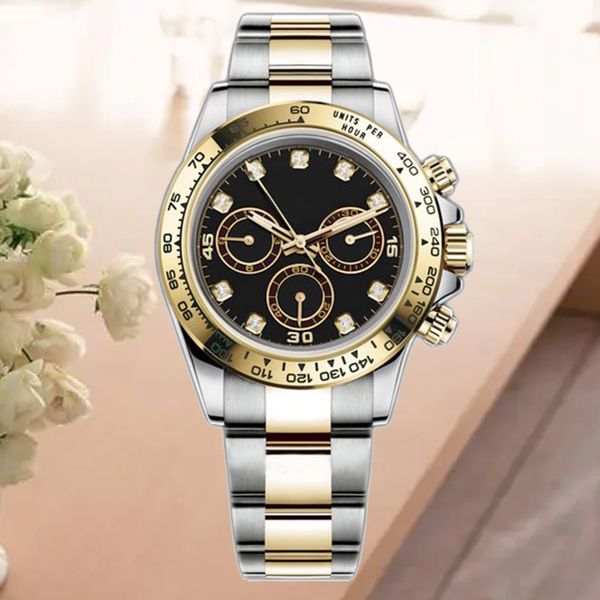 

sapphire watches montre de luxe male wristwatch 40mm automatic mechanical watch designer 904l all stainless steel ceramic watch folding buck, Slivery;brown