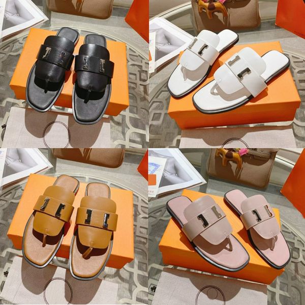 

women chypre slippers designer sandals genuine leather flip flops rubber sole slides black white calfskin slipper 35-42