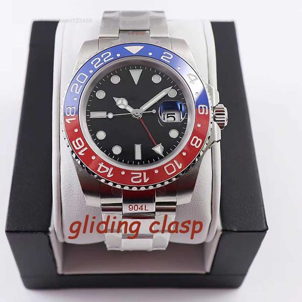 

mens automatic mechanical ceramics watches 40mm full stainless steel gliding clasp classics swimming wristwatches sapphire luminous wristwat, Slivery;black