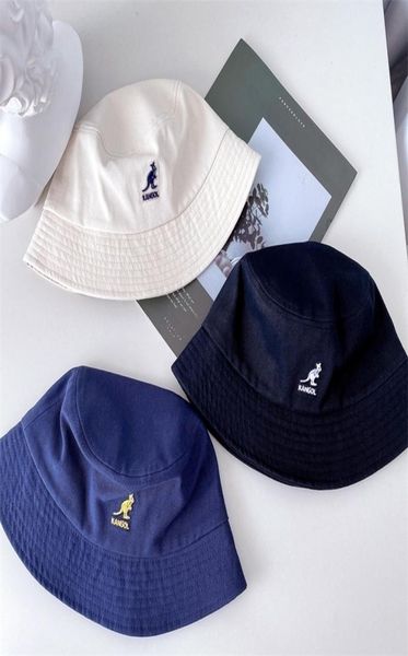 

fashion kangaroo embroidery workmanship ladies basin hat men fisherman hat 8 colors couple outdoor casual style 220515282783, Blue;gray