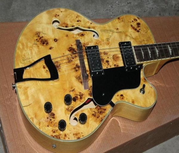 

whole guitar very beautiful wood color burl classic jazz guitar 4328319