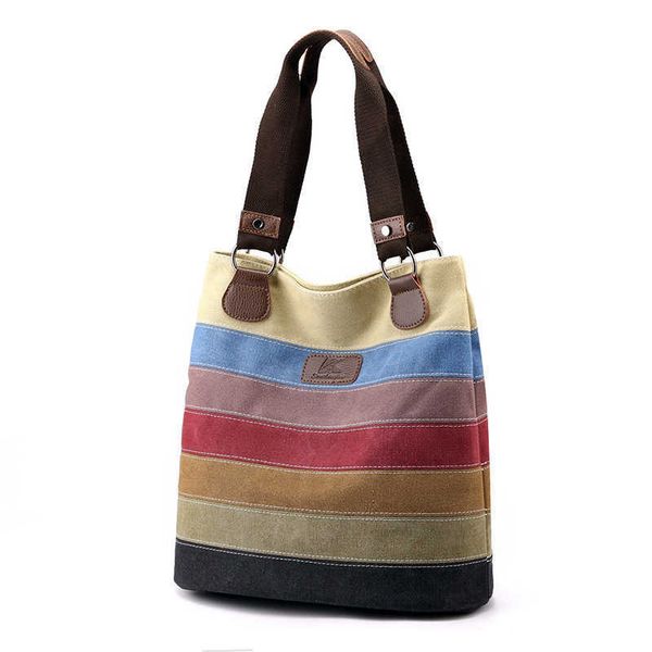 

lgbt shopping bags pride spliced canvas bag women s fashion tote shoulder handbag rainbow stripe big 230522