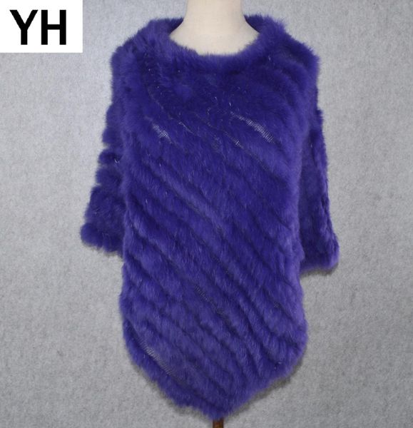 

fashion real rabbit fur poncho genuine real rabbit fur shawl scarf knitted elastic women party real natural rabbit fur pashmina y22028412, Blue;gray