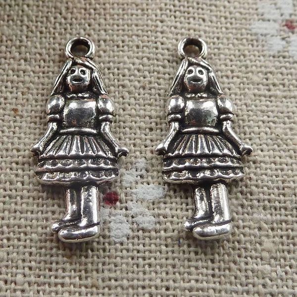 

other 240 pieces tibetan silver girl charms 26x11mm #029