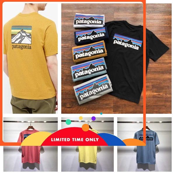 

mens t-shirts designer luxurys patagonias t-shirt american retro outdoor bata back sunset printing fast drying cotton couple, White;black