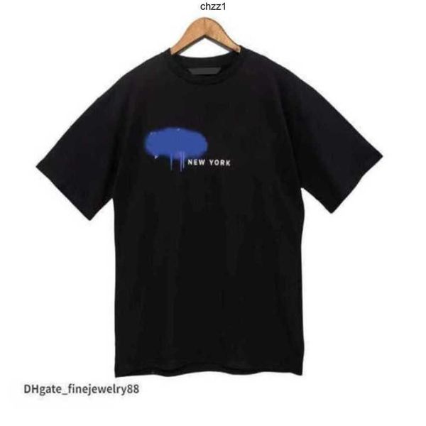 

22s men's t shirts shirt palms palmangel city designer limited inkjet graffiti letter printing women's sailboat short-sleeved casu, White;black