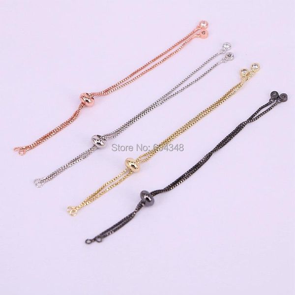 

bangle 20pcs gold / black / rose gold / silver color chain bracelet adjustable chain macrame bracelet for diy women jewelry