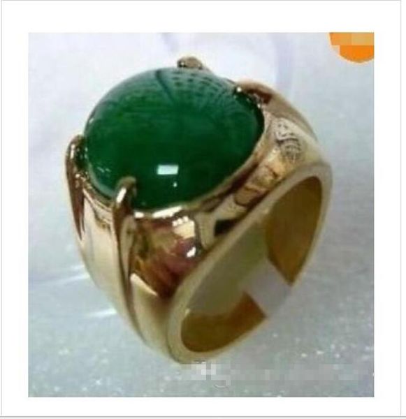 

whole tibet silver green jade men039s ring size 10012349203460