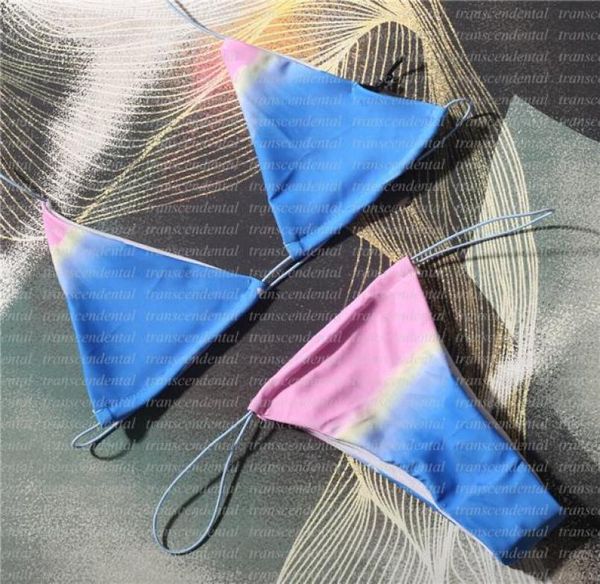 

tiedye bikinis swimsuits padded push up thin bandage women twopiece swimwear outdoor beach travel contrast color bathing sui7992366