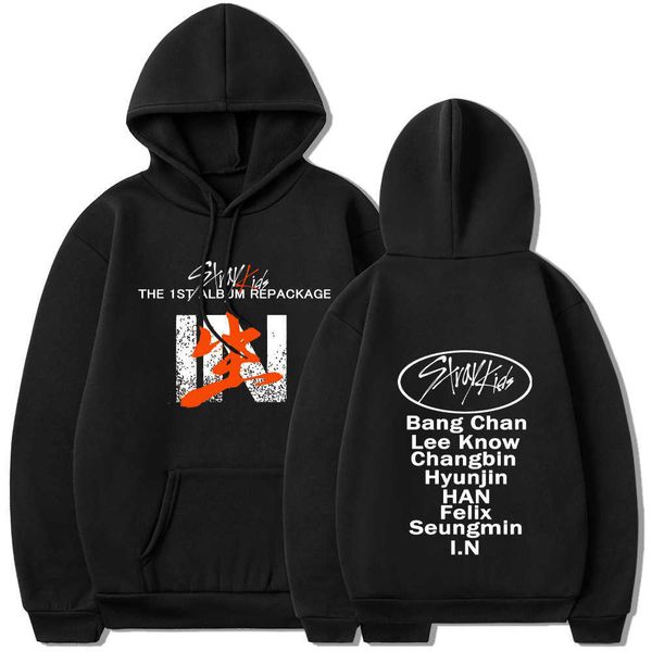 

stray kids in life hoodie boy band series children hoodie female, Black