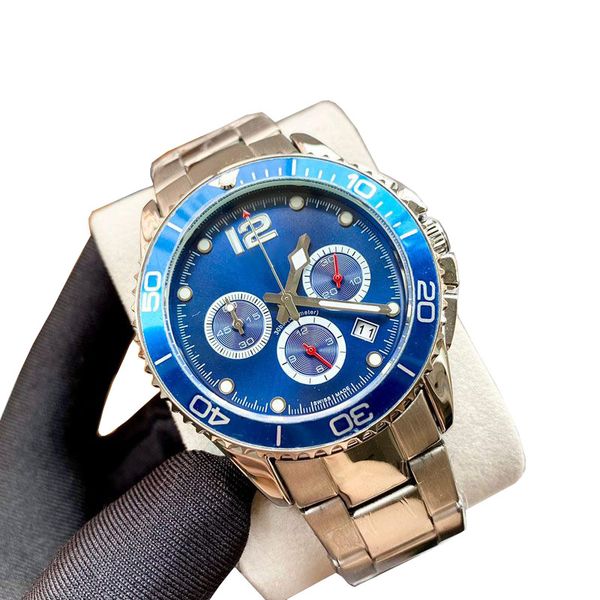 

fashion chronograph luxury mens watch brand designer men watches satch waterproof stainless steel band wristwatches for man valentine's, Slivery;brown