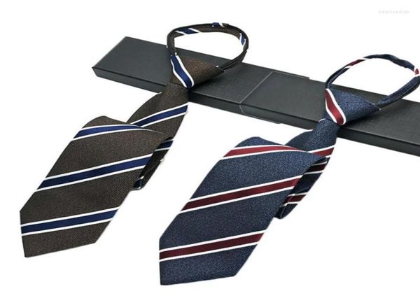

bow ties 2022 brand fashion formal 8cm wide striped zipper tie for men gentleman business suit necktie work party wedding gift box5919127, Black;gray