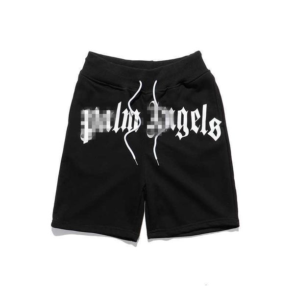 

pants angel fashion palm brand hip hop loose letter printing sports casual shorts for men and women's capris, Black