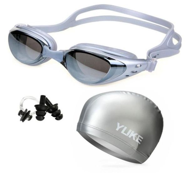 

swim cap ming glasses anti fog waterproof goggles earplug pool equipment for men women kids sports diving eyewear 2207061183455