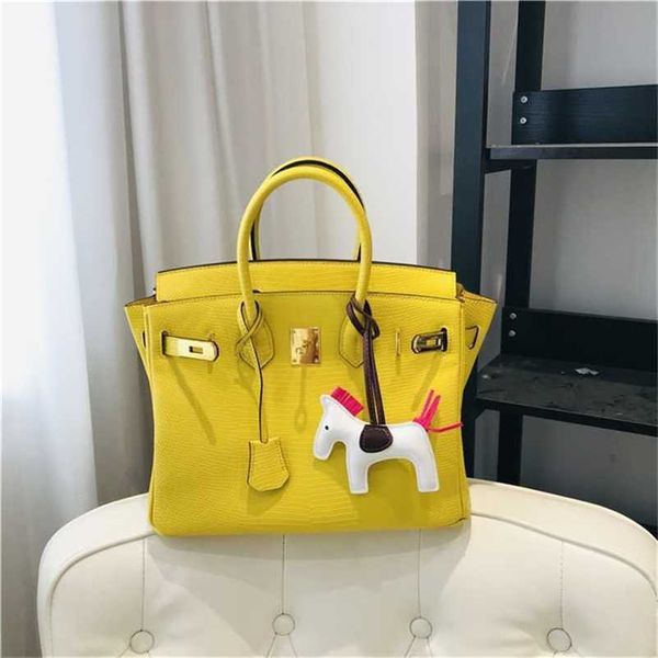 

10a h erme s tote birkin bag 2023 lizard grain cowhide temperament portable one shoulder messenger women's trend