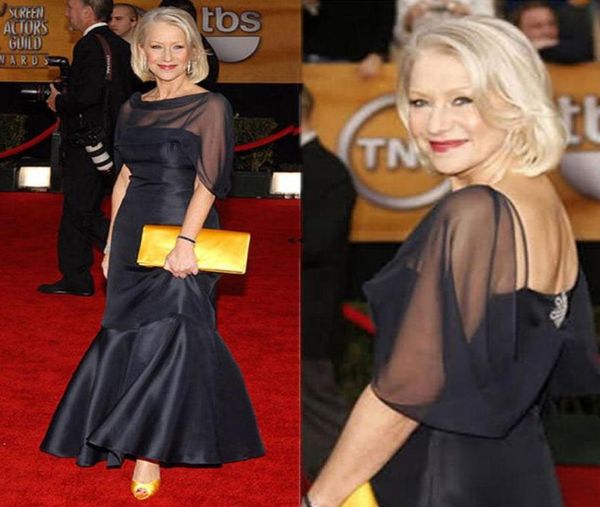 

setwell jewel sheer neck mermaid evening dresses half sleeves backless floor length black prom party gowns1923826, Black;red