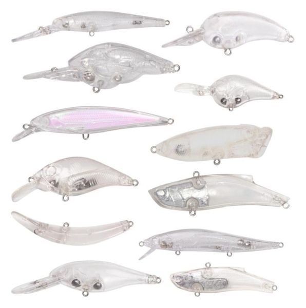 

new arrivals blank crankbait unpainted fishing lures bait fishing lure minnow wobblers with eyes gift 12pcslot8191446