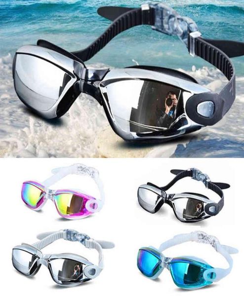 

electroplating antiuv antifog swimsuit glasses swimming diving adjustable swimming goggles ladies men swimming goggle ear plug y5559404