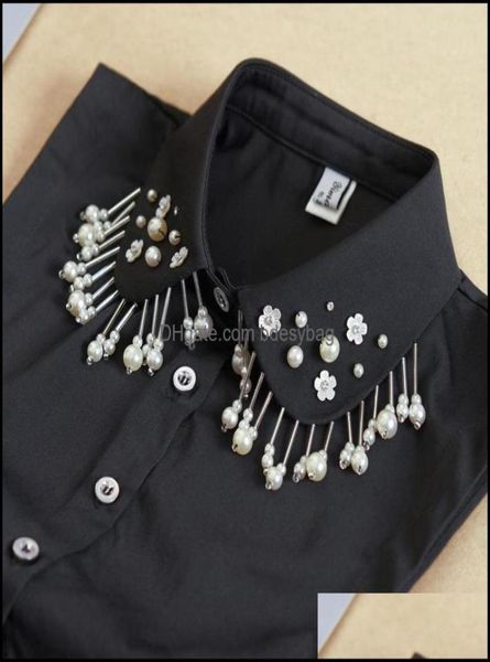 

bow ties fashion accessories 2021 women fake collar faux col girls removable false shirt nep kraagje tank detachable dht0y9807297, Black;gray