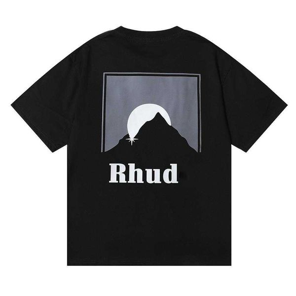 

mens designer rhude t-shirt luxury brand tees fashion t shirts mens womens short sleeve summer streetwear lover clothing clothes, White;black