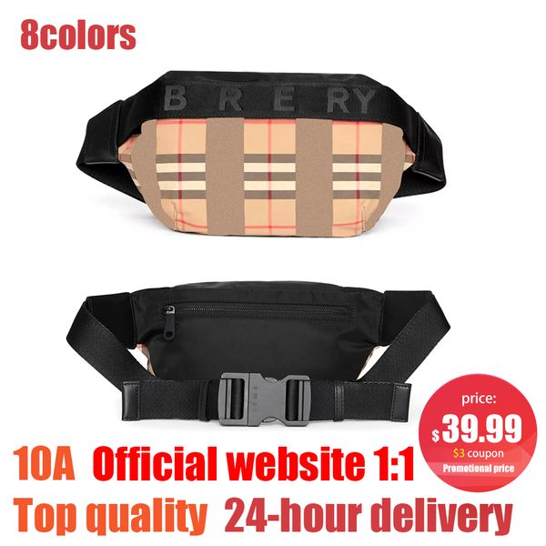 

striped waist bags cross body men canvas travel chest belt shoulder bumbag tote women clutch satchel nylon hand bag luxury designer gym fann