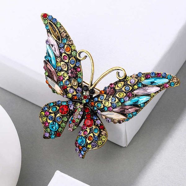 

pins brooches weimanjingdian brand high-quality and beautiful colored crystal butterfly brooch suitable for women girls children and jewelry, Gray