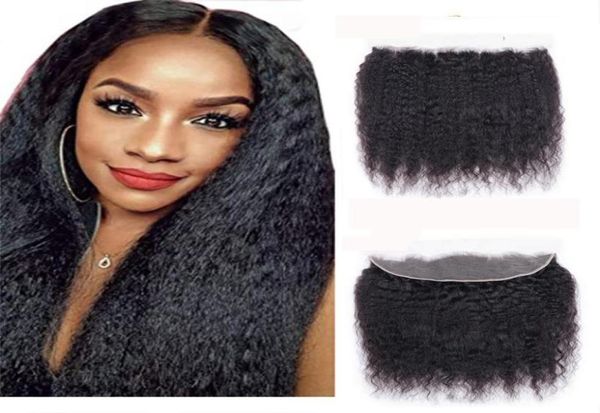 

hair closure 13x4 kinky straight lace frontal ear to 4x4 5x5 yaki remy human swiss closurehair2971058, Black