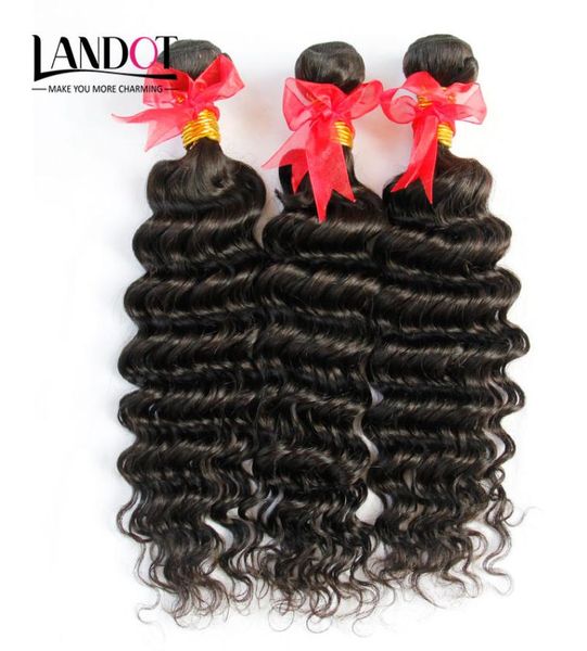 

brazilian deep curly virgin hair 3pcs lot unprocessed brazilian deep wave human hair weaves bundles natural color thick soft natur4352173, Black