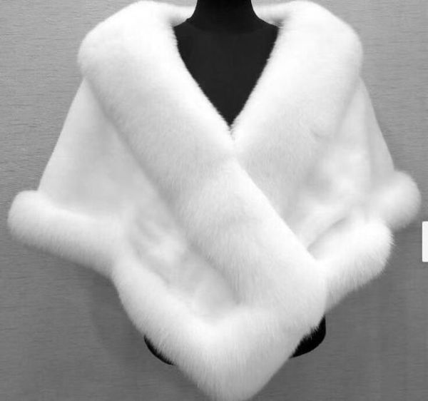 

elegant bridal capes faux fur winter bridal wraps coat0121200188, White