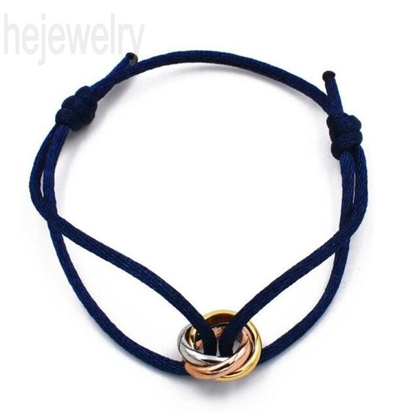 

simple alloy bracelets dainty red rope men trinity bracelet pretty tiktok teen girls jewelry chains for women punk 3 rings purple promise ae, Golden;silver