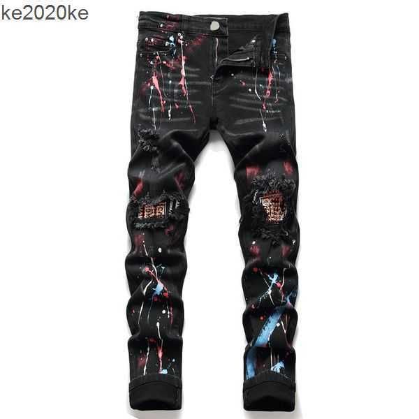 

back jeans amris mens for men skinny middle waisted european biker slim fit motorcycle stripe fashionable designer pants jeans 2rg6, Black