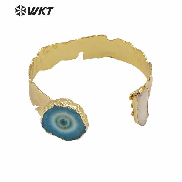 

bangle wtb569 wholesale unique gorgeous gold electroplated stellatite quartz bangle women fashion double stone adjustable quartz band, Black