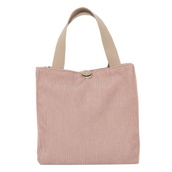 

durable corduroy women tote lunch bag fashion small shopping purse handbag