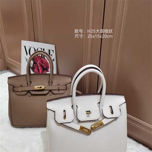 

family h birkins bag leather tote elegant pu big lychee grain handheld one shoulder messenger fashion super flow original logo