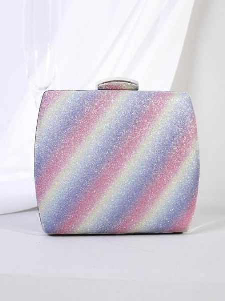 

factory direct s 2019 new dinner bag korean fashion gradient rainbow printed clutch for women small bag crossbody bag1823651, Black