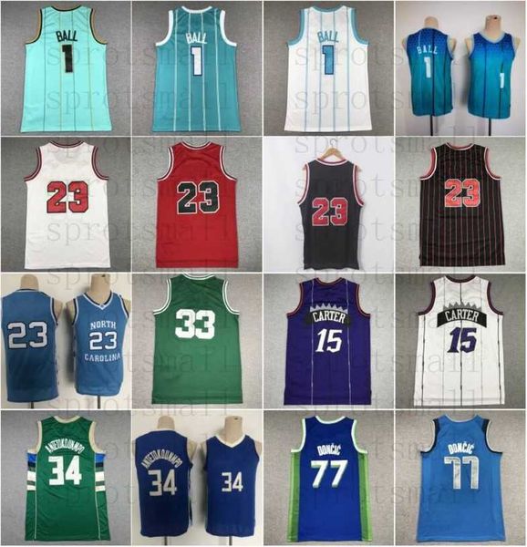 

luka doncic kids city basketball jerseys child lamelo ball vince carter giannis antetokounmpo youth, Black;red