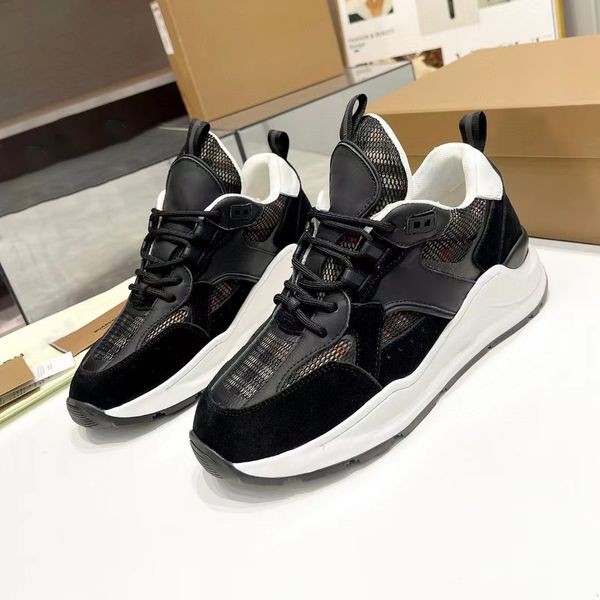 

low mesh breathable lace-up sneakers fashion flip leather breathable running shoes classic splicing casual running shoes