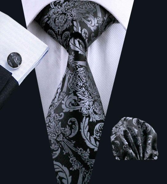 

black paisely business tie set hanky cufflinks set jacquard woven mens tie business work formal meeting leisure n08229637598, Black;blue