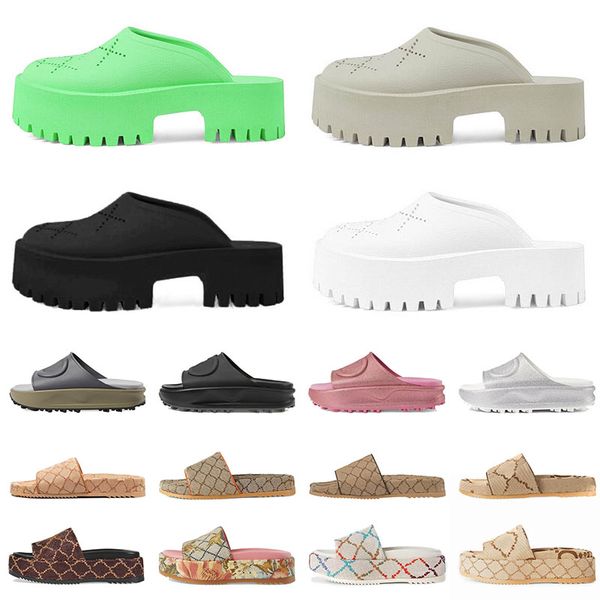 

2023 rubber platforms summer beach party wedding activity slippers bathroom striped casual shoes for comfort embroidered printed sandals lea, Black