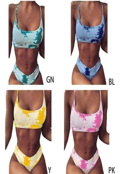

women bikini tiedye gradient bandage swimsuit push up high cut beachwear7320238