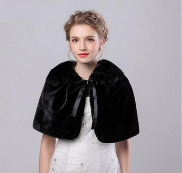 

elegant bridal wrap cloak coat jackets boleros shrugs regular faux fur stole capes for wedding party 6965005, White