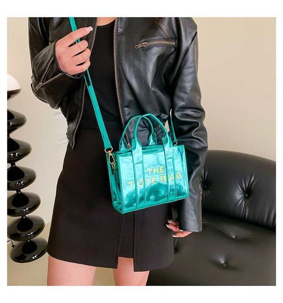 

the tote marc women's spring new lacquer printed letter handheld tote small and high end fashion bag jacobszzpmjocobs