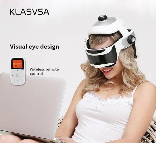 

klasvsa electric heating head massage helmet automatic air pressure vibration neck massager music muscle stimulator health care 222805031