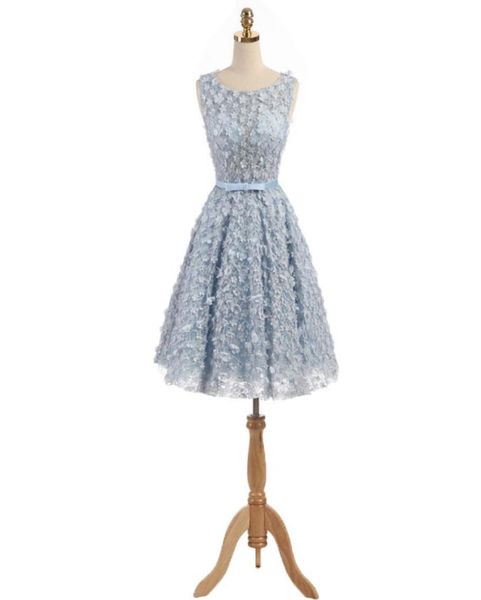 

vintage flower junior 8th grade cocktail party dresses short prom vestidos de fiesta aline mini sleeveless homecoming dresses9518087, Blue;pink