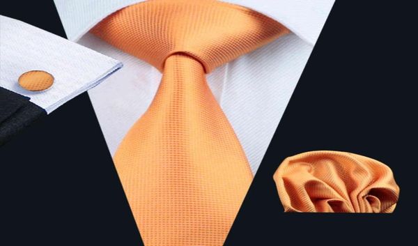 

fast neck ties set solid orange pocket square cufflinks woven business formal work meeting necktie set mens fashion ties 3885567, Black;blue