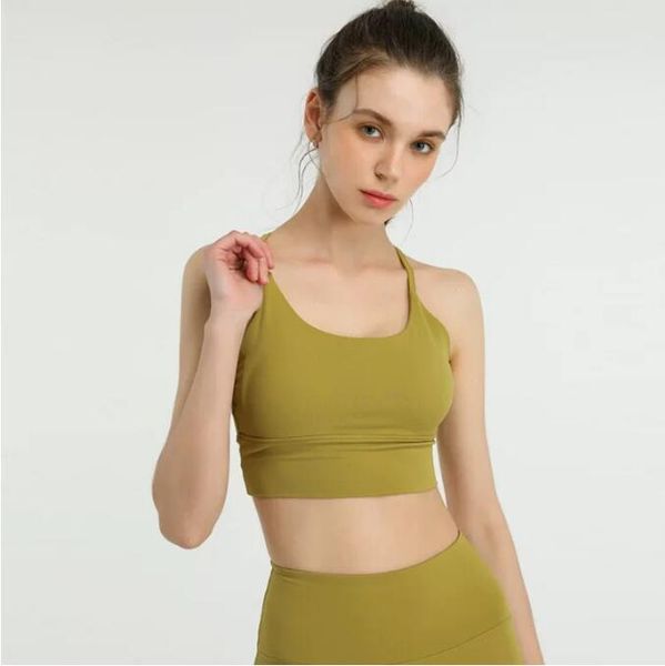 

yoga outfit lu-20 u type back align tank gym clothes women casual running nude tight sports bra fitness beautiful underwear vest shirt jkl2, White