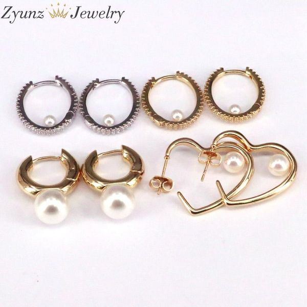 

huggie 5 pairs trendy pearl shell geometric earrings for women fashion hoop earrings 2020 brincos bijoux gold color jewelry accessories, Golden;silver