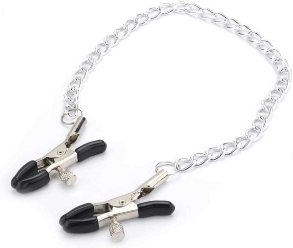 

factory outlet adjustable pressure strap chain women's nipple toy silver