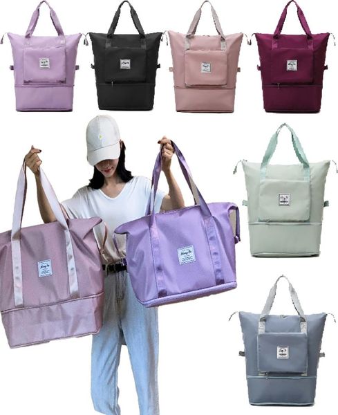 

foldable large capacity storage folding bag travel bags tote carry on luggage handbag waterproof duffel women shoulder bags2196604