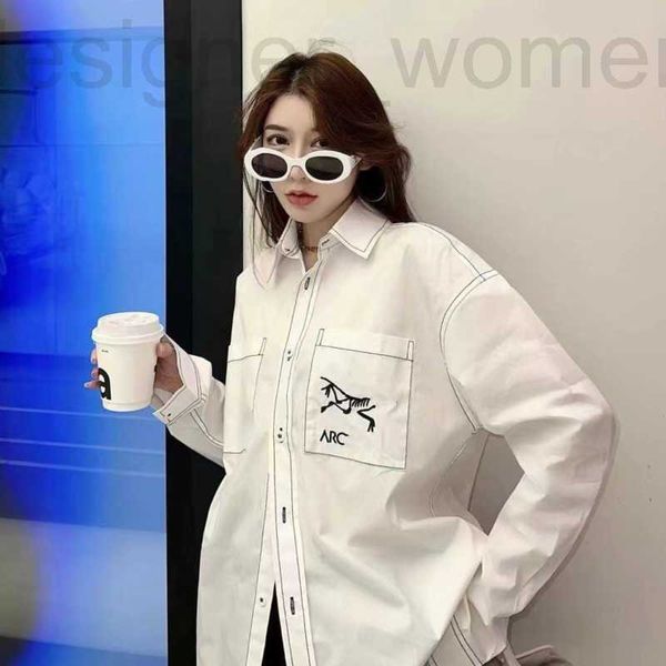 

men's casual shirts designer spring autumn shirt embroidery pattern shirts r shirt ins western casual coat men women cardigan long slee, White;black